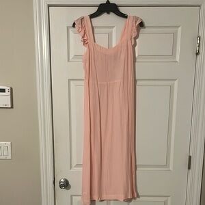 Pink sleeveless midi dress.  Never been worn!